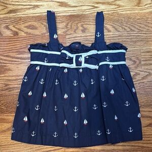 Janie & Jack Nautical Anchor and Sailboat Tank Top Sz 4